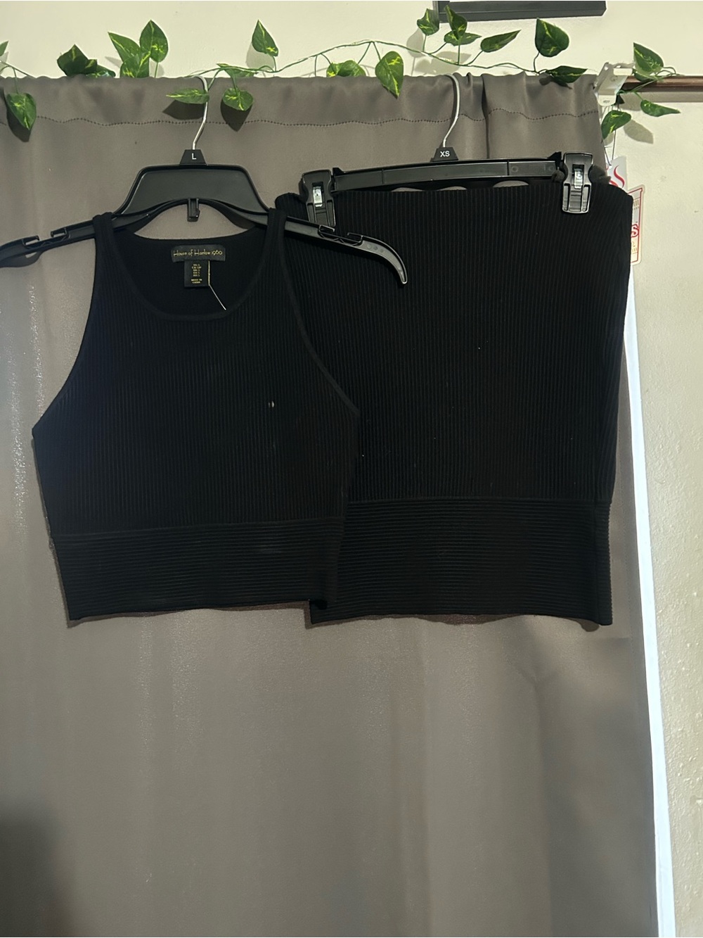 House of Harlow 1960 Black Ribbed Knit Top